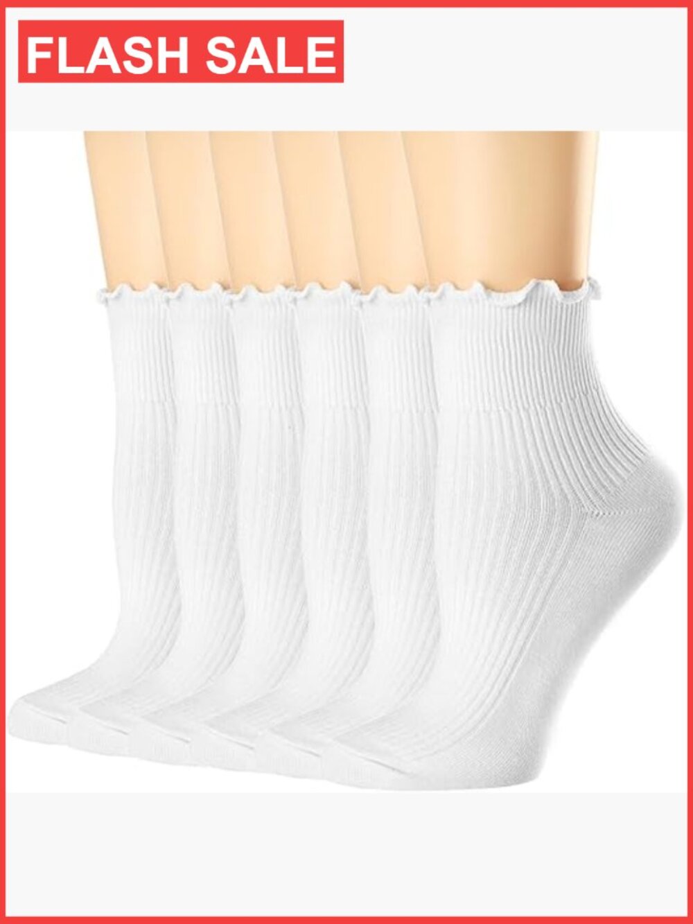 Women's Ankle Socks 6 Pack Ruffle Frilly Cotton Knit Warm Winter Cute